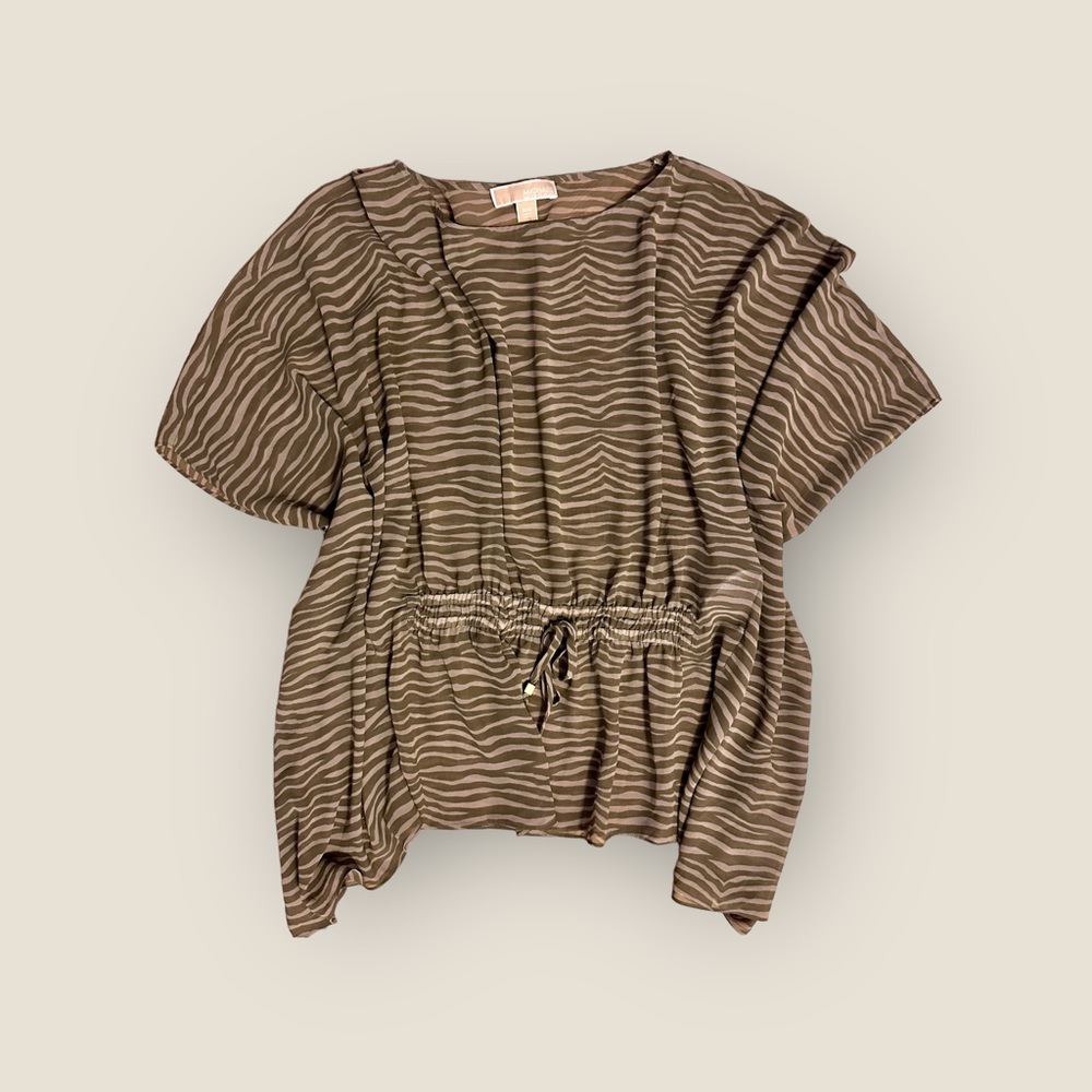 Michael Kors EGUC swim cover up - women's Small/Medium - taupe/gray zebra print